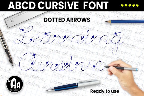 Abcd Cursive Dotted Arrows