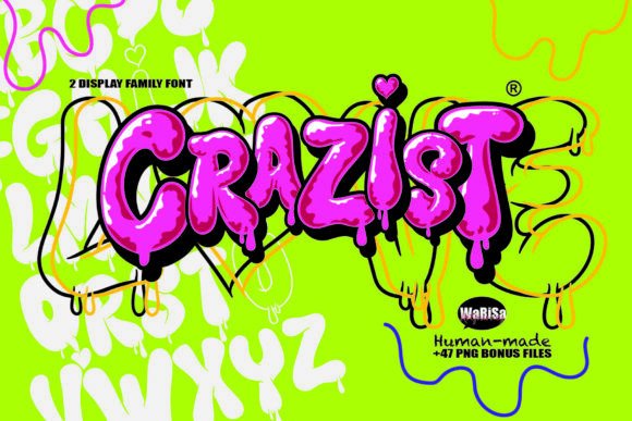 Crazist and A Playful Graffiti Dripping Font Family: Elevate Your Design Projects with Bold Style